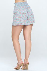 Smock waisted flare short pants