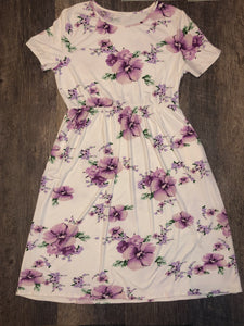 PLUS LILAC SHORT SLEEVE FORAL PRINTED MIDI DRESS