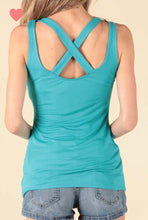 Load image into Gallery viewer, SOLID BASIC TOP WITH “X” BAND TANK