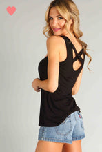 Load image into Gallery viewer, SOLID BASIC TOP WITH “X” BAND TANK