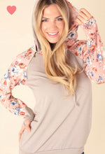 Load image into Gallery viewer, FLORAL SLEEVE HOODIE